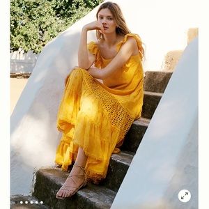 anthropologie fallon eyelet maxi dress in size 2